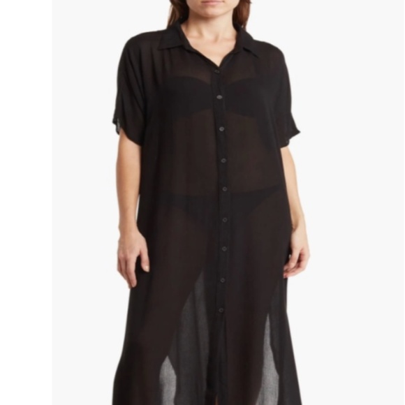 Boho Me Dresses & Skirts - Boho Me Women’s Size S Short Sleeve Button Front Gauze Shirtdress